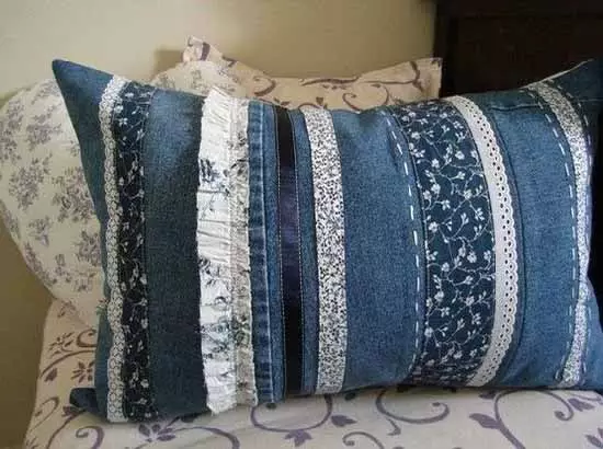 Възглавници от стари дънки: от прост до оригинала