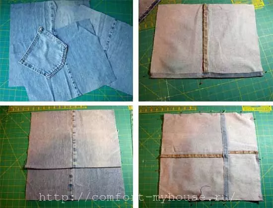 Kuddar från gamla jeans: från enkel till originalet
